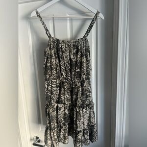 Gray and White Patterned Dress